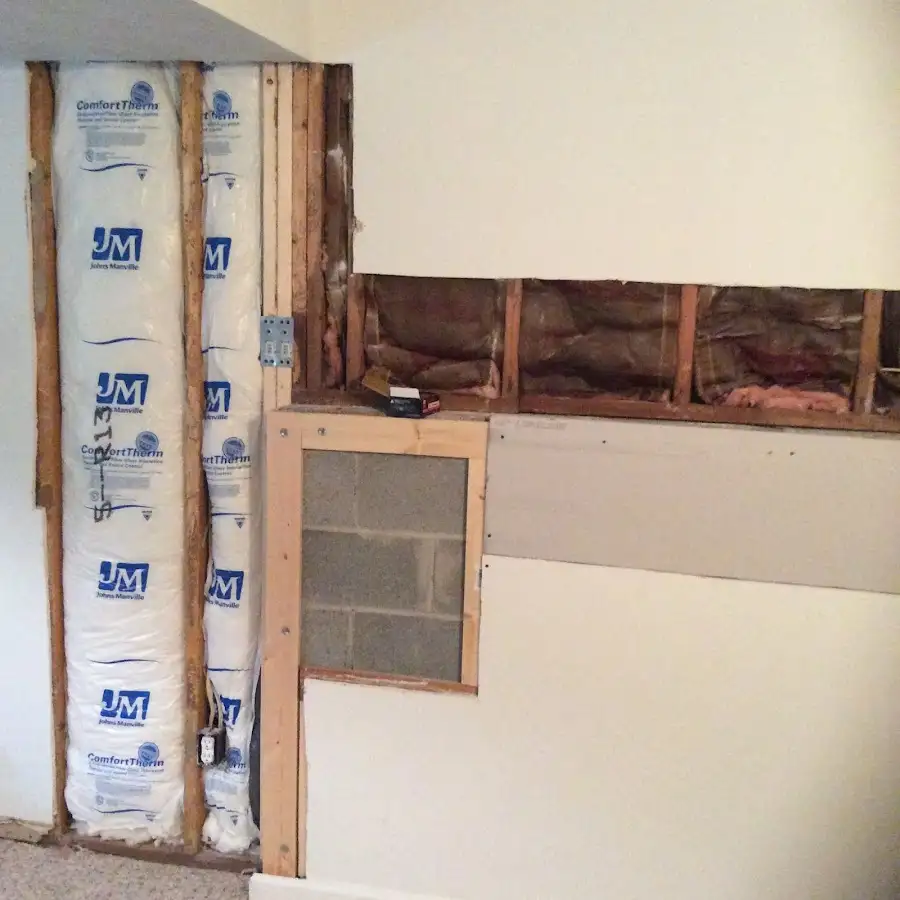 Wall insulation replacement during Contents Cleaning & Restoration in Falmouth